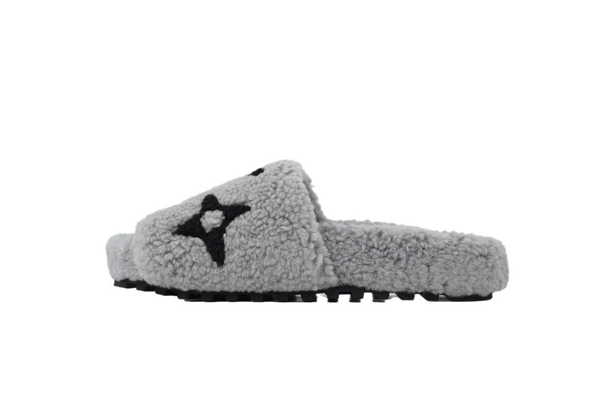 Louis Vuitton Fluffy Slides 'Grey'
