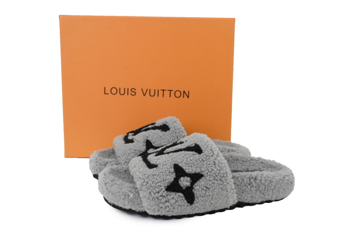 Louis Vuitton Fluffy Slides 'Grey'