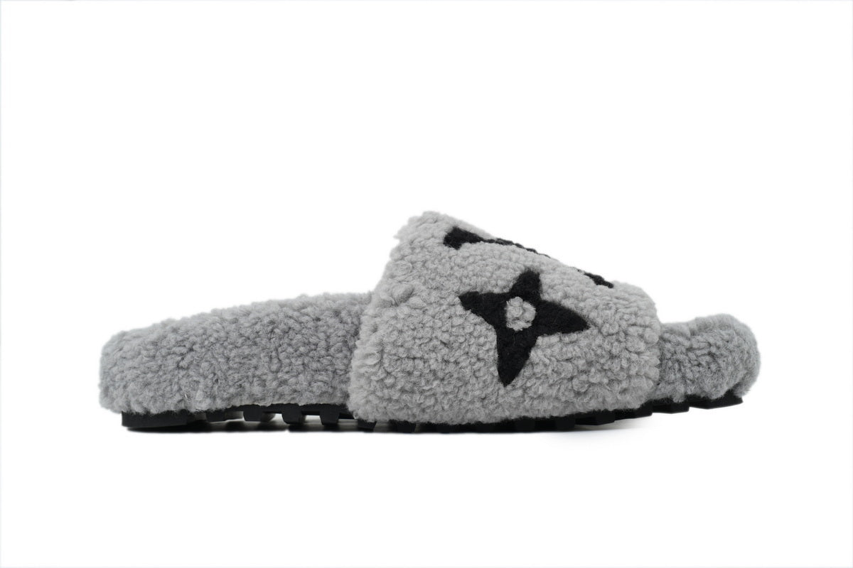 Louis Vuitton Fluffy Slides 'Grey'