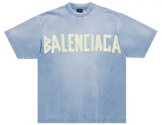 Balenciaga Tape Type Medium Fit T-Shirt 'Faded Blue'